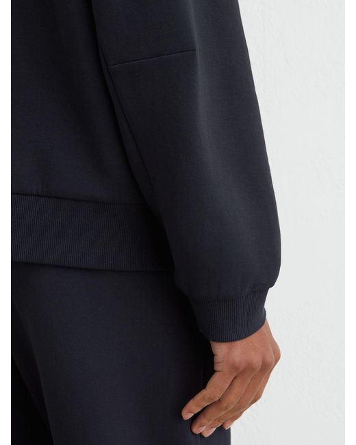 Reiss Blue Premium Interlock Relaxed-Fit Hoodie for men
