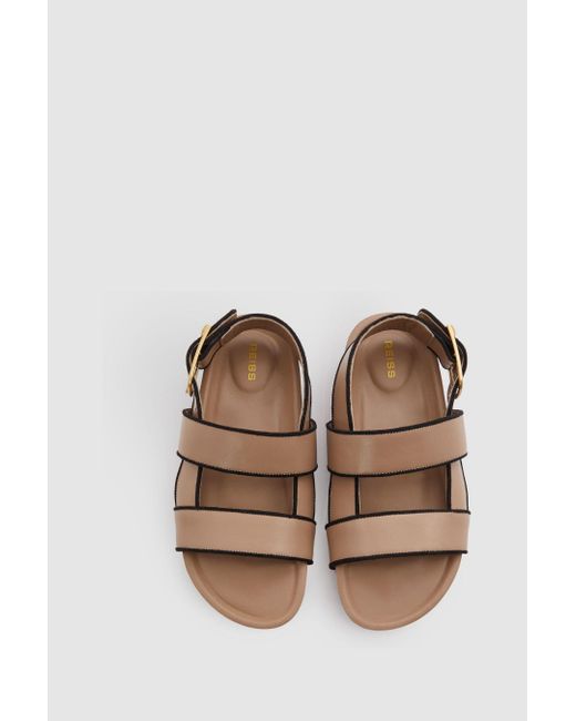 Reiss Brown Samantha - Tan Strappy Chunky Leather Sandals