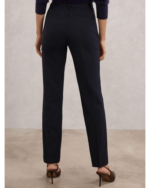 Reiss Black Pintuck Tapered Trousers