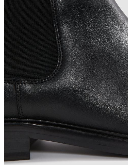 Reiss Black Leather Chelsea Boots for men
