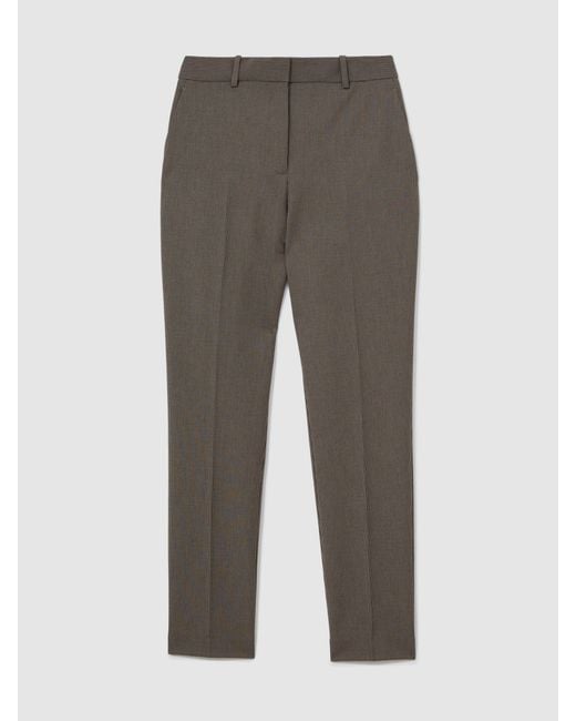 Reiss Natural Neutral Petite Puppytooth Slim-Fit Suit Trousers