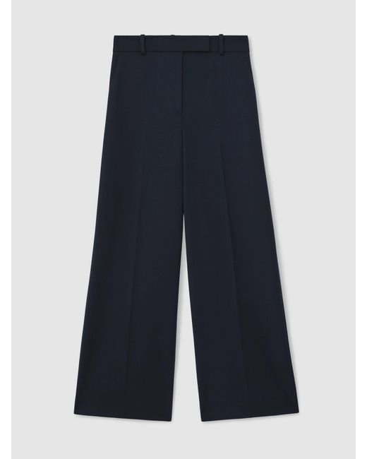 Reiss Blue Gabi - Navy Wide-leg Suit Trousers, Us 2 R