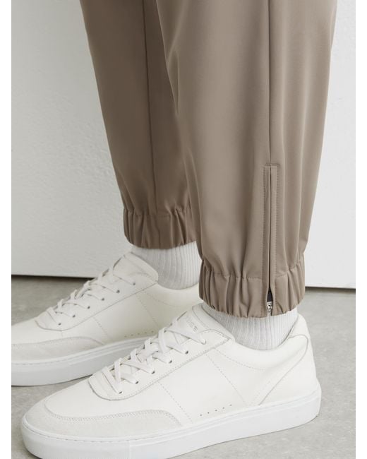 Reiss White Technical Cuffed Drawstring Trousers for men