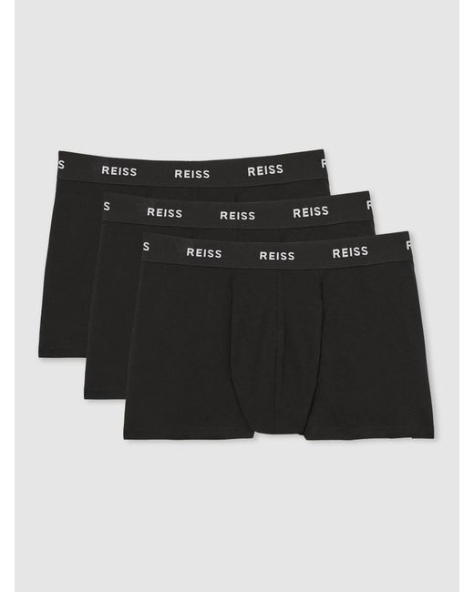 Reiss Heller - Black Three Pack Of Cotton Blend Boxers, S for men