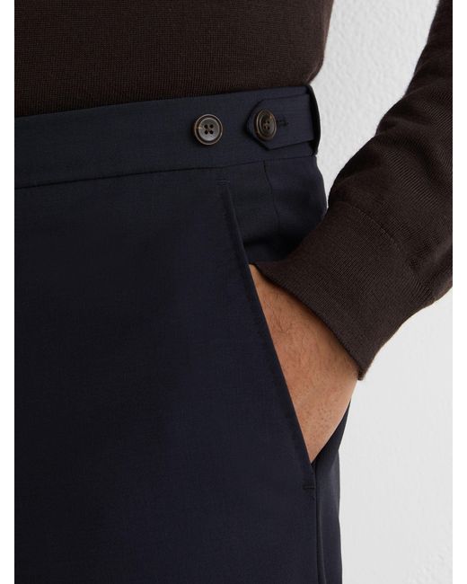 Reiss Blue Promise - Navy Tailored Fit Wool-blend Tailored-fit Suit Trousers, 36w X 31l (uk 36 R) for men