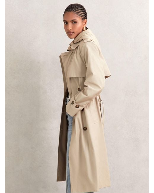 Reiss Natural Hooded Insert Trench Coat