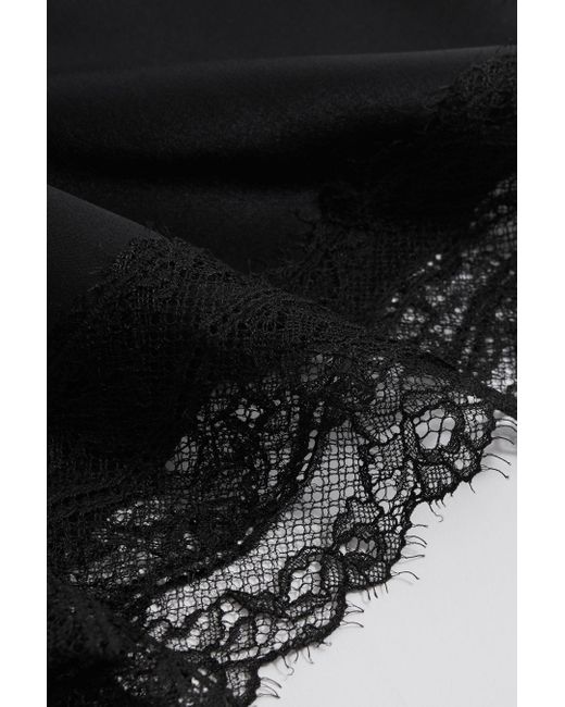 ATELIER Black Silk Lace Trim Shorts