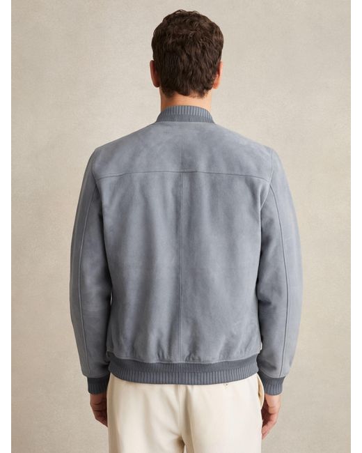 Reiss Gray Zip-Through Bomber Jacket for men