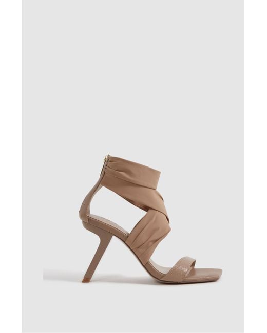 Reiss Natural Wrap Front Angled Heels