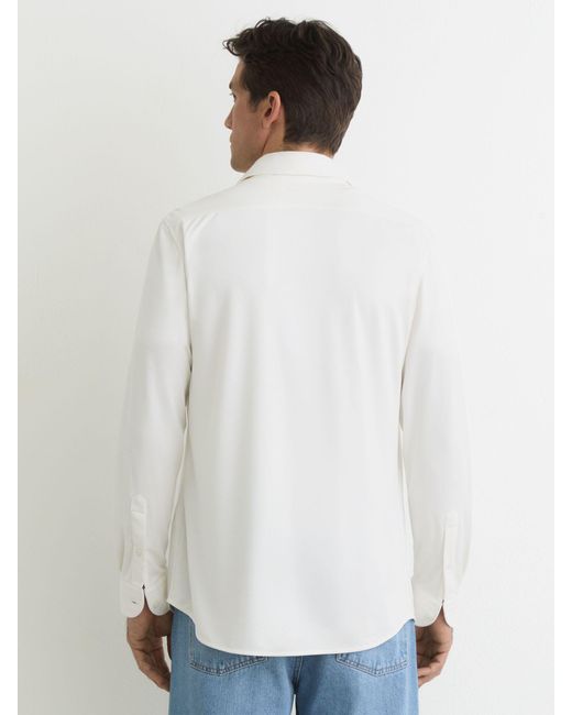 Reiss White Stretch- Cutaway-Collar Shirt Regular-Fit for men