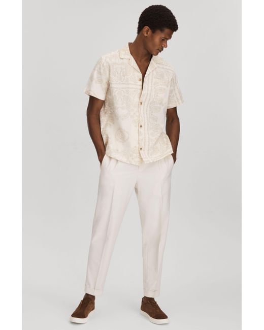 Les Deux Natural Les Ramie-cotton Cuban Collar Shirt for men