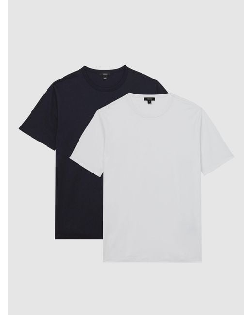 Reiss Blue 2 Pack Air-Water Cotton Tailored-Fit T-Shirts 2-Pack for men