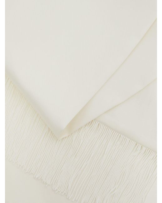 Reiss White Meyer - Ivory Silk Fringed Scarf, One for men