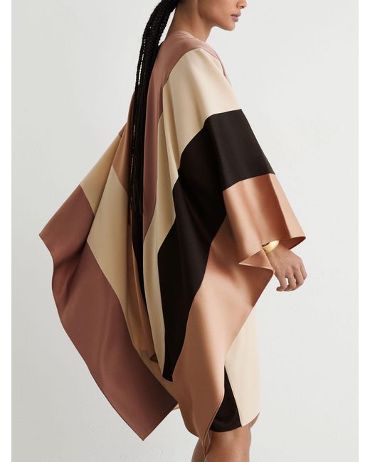 Reiss Natural Chocolate & Cream Colour-Block Tunic Dress
