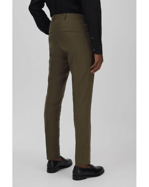 Oscar Jacobson Black Oscar Slim Fit Cotton Trousers for men