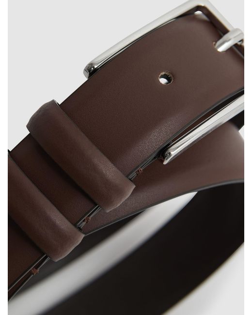 Reiss Brown Dante - Tan Smooth Leather Belt, 30 for men
