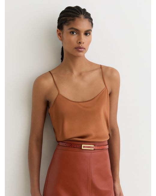 Reiss Brown Silk Cami Top
