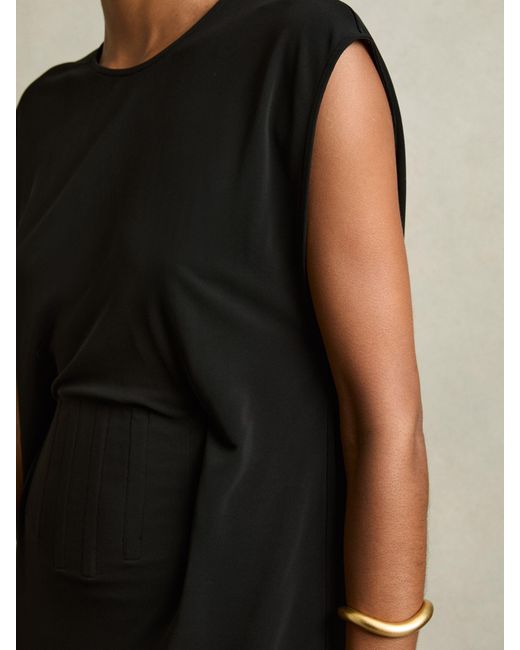 Reiss Black Corset Jersey Mini Dress