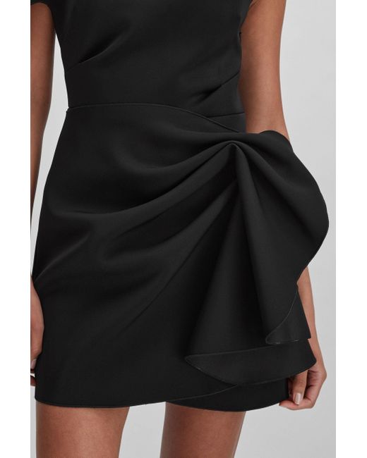 Acler Black Ruffle Side Mini Dress