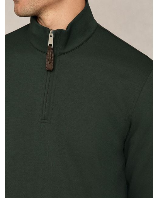 Reiss Newland - Dark Sage Green Premium Interlock Zip-through Overshirt, Xxl for men