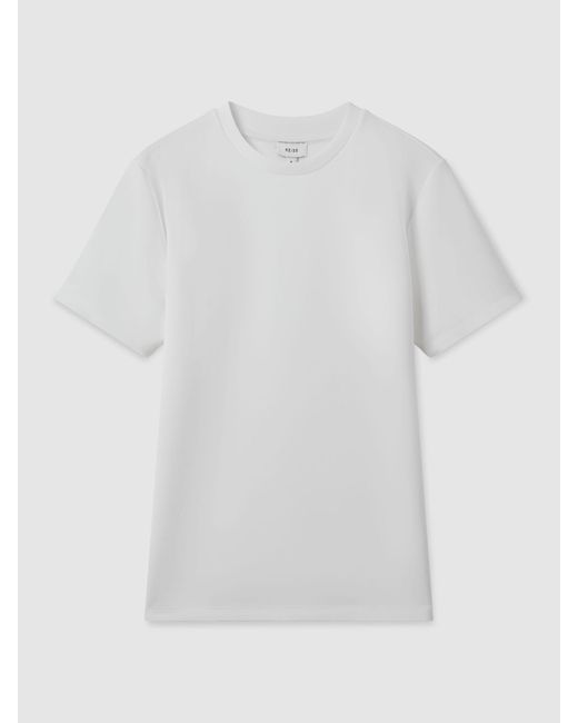 Reiss White Premium-Interlock Modern-Fit T-Shirt for men
