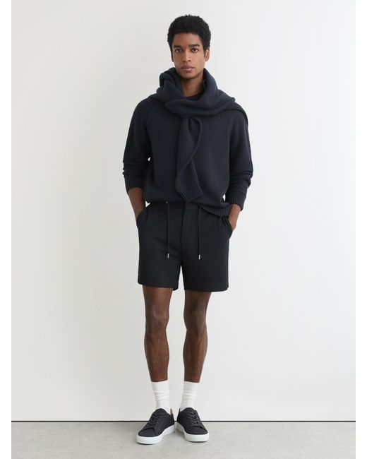 Reiss Blue Textured Drawstring Shorts for men