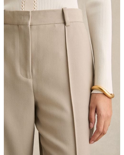 Reiss Natural Straight-Leg Textured Wool-Blend Suit Trousers