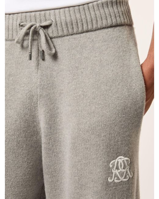 Reiss Natural Monogram Wool Wide-Leg Knitted Joggers for men