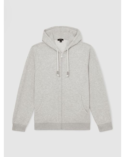 Reiss Natural Cotton-Blend Zip-Through Hoodie for men