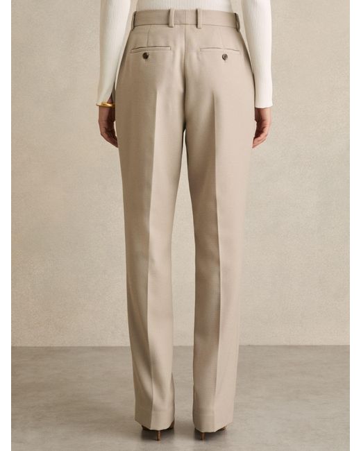 Reiss Natural Straight-Leg Textured Wool-Blend Suit Trousers