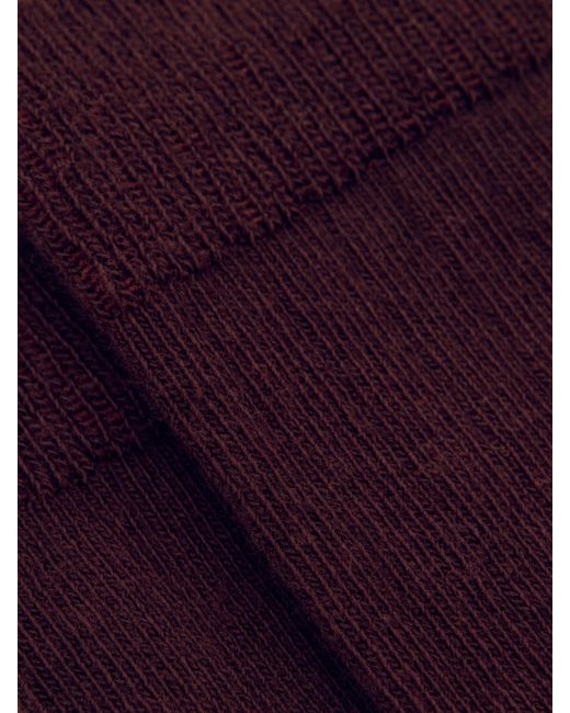 Reiss Purple Cotton Blend Ribbed Loafer Socks