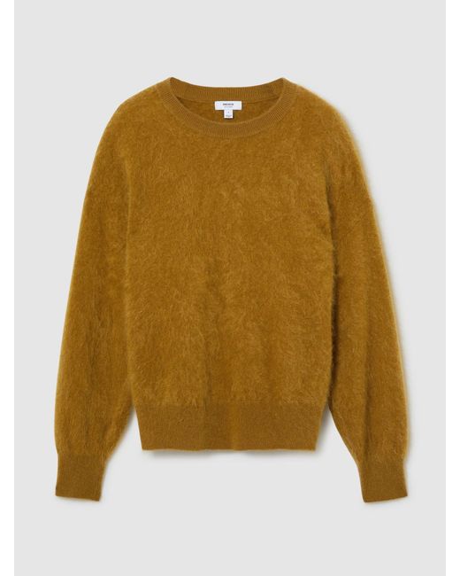 Reiss Brown Cashmere Crew-Neck Jumper
