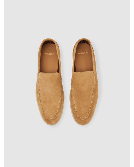 Reiss White Suede Slip-On Loafers for men
