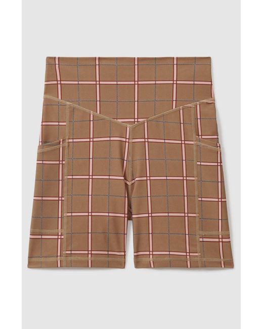 The Upside Brown Check Spin Shorts
