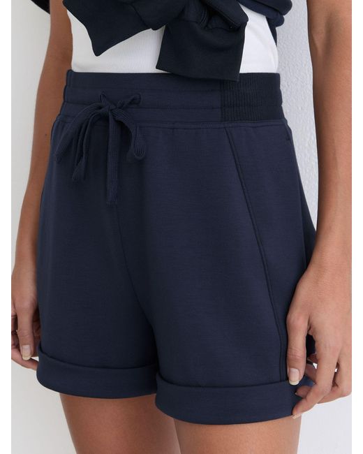 Reiss Blue Premium Interlock Drawstring Shorts