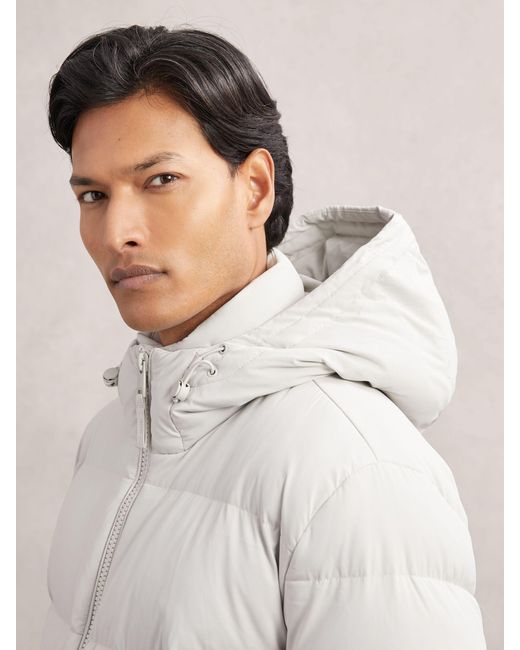 Reiss Natural Quilted Zip-Through Puffer Jacket for men