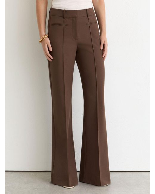 Reiss Claude - Mocha Brown High Rise Flared Trousers, Us 0 L