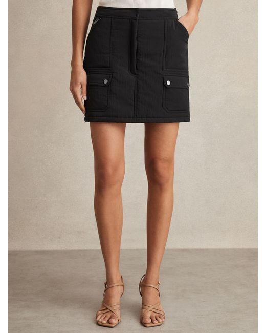 Reiss Natural Quilted Mini Skirt