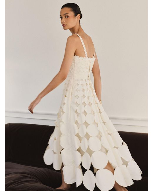 Reiss Natural Cotton Cut-Out Belted Midi Dress