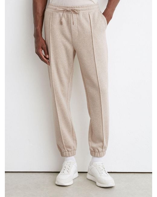 Reiss Natural Herringbone Cuffed Drawstring Joggers for men