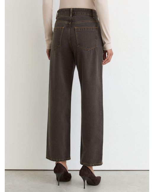 Reiss White Selin - Mushroom Brown Petite Mid-rise Straight-leg Jeans, Us 24