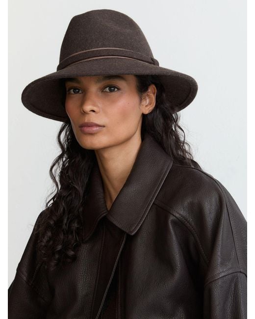 Reiss Black Wool-Felt Fedora Hat, S & M