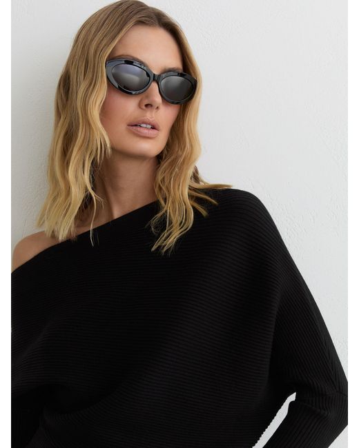 Reiss Black Lorna Jumper Knitted
