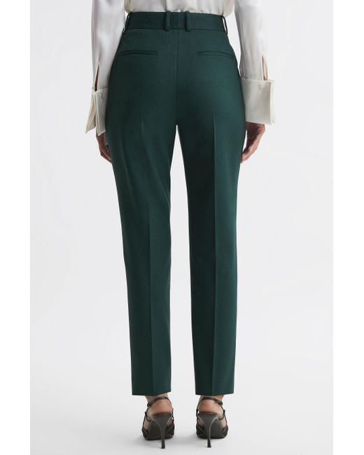 Reiss Multicolor Jade - Bottle Green Slim Petite Slim Fit Wool Blend Mid Rise Suit Trousers