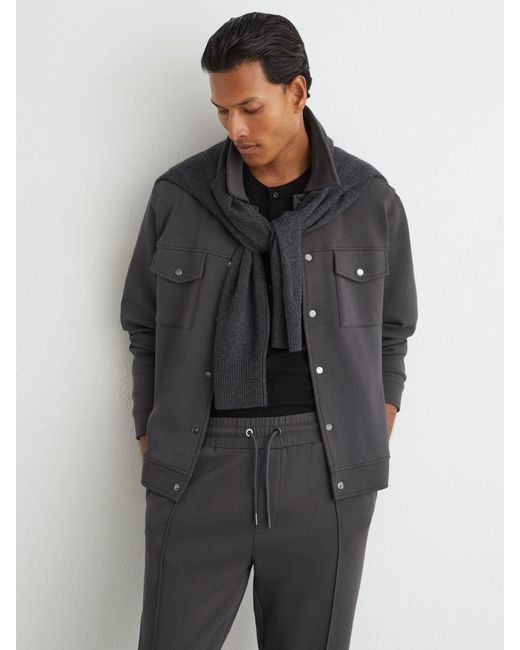 Reiss Gray Finn - Charcoal Grey Premium Interlock Cuffed Joggers, Xs Reg for men