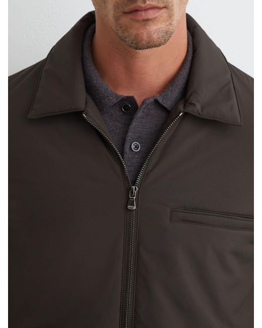 Reiss Gray Technical Padded Zip-Through Jacket for men