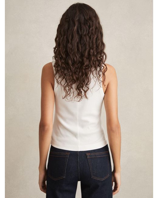 Reiss White Button Placket Vest