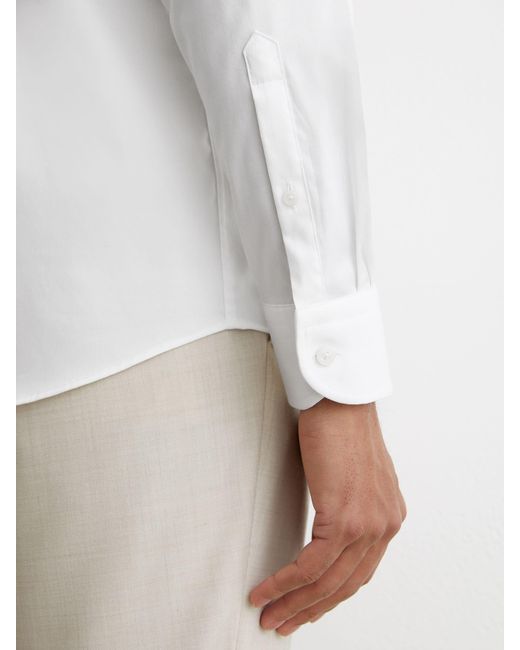 Reiss White Bishopsgate Regular Fit Cotton-Blend Stretch Shirt for men