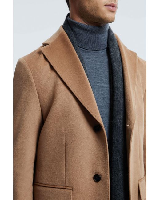 Reiss Natural Tycho - Camel Atelier Cashmere Single Breasted Coat for men