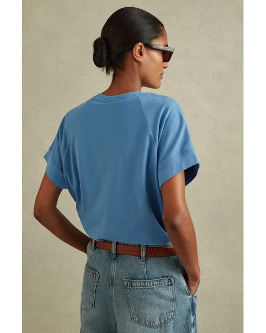 Reiss Lois - Blue Cotton Crew Neck T-shirt